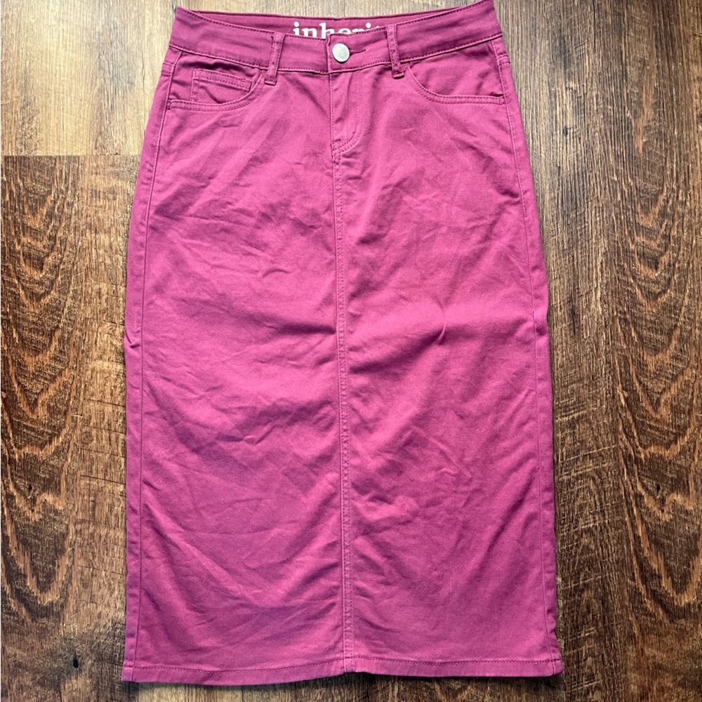 Plum Remi Colored Denim Pencil Skirt